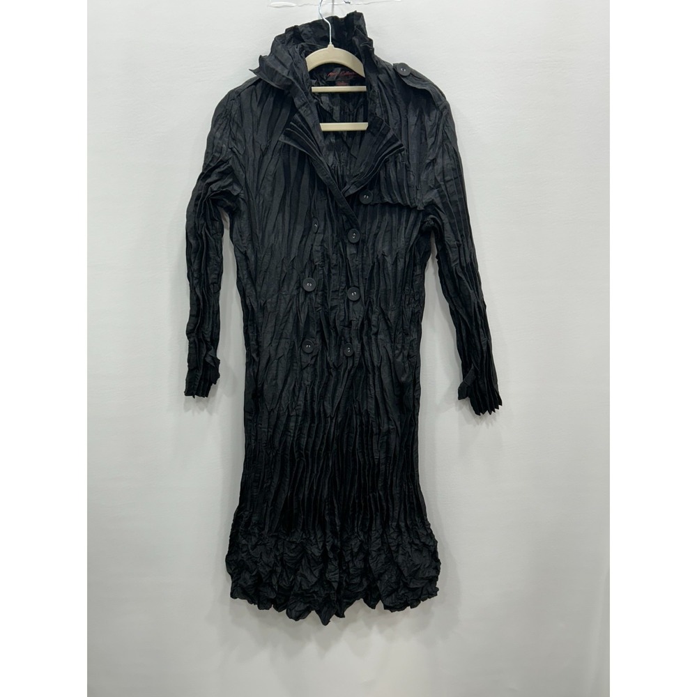 Pleats Collection Jacket Womens S Black Pleated Lagenlook Avant Garde Artsy Boho